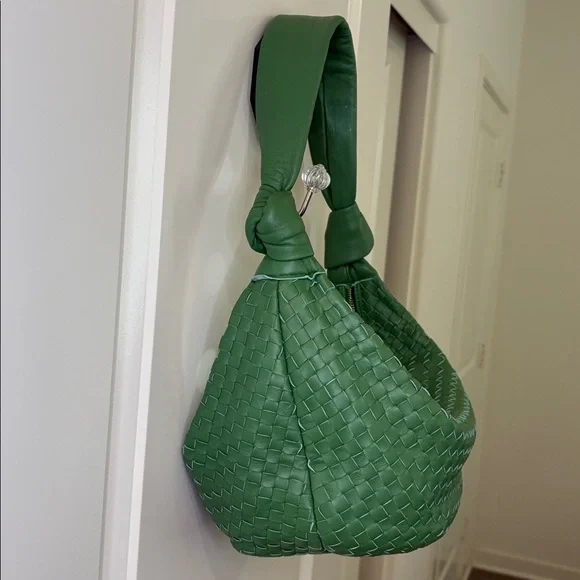 Giorgia Milani Genuine Leather Green Woven Leather Shoulder Bag - Picture 3 of 7
